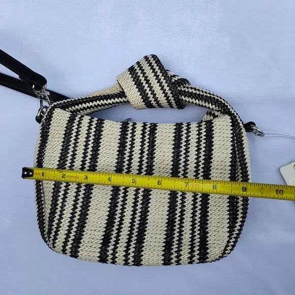 NWT Urban Expressions Black And White Stripe Casual Tracy Bag - Picture 4 of 6